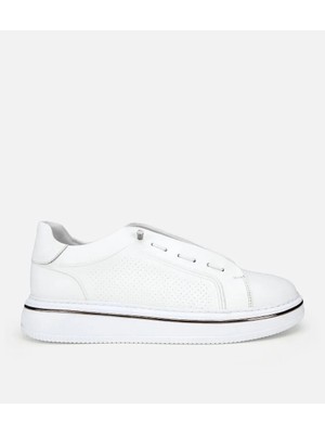 Hotiç 02AYH320010A900 ERKEK Deri Beyaz Metal Detaylı Günlük Ayakkabı