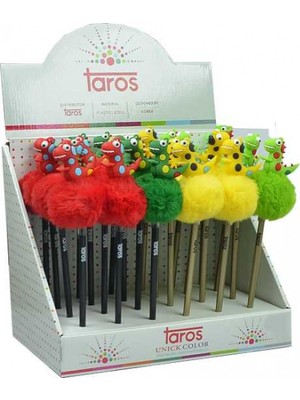 Taros Unick Color Kurşun Kalem Dinazor Tepeli Pon Pon 7771 (24 Lü Paket)