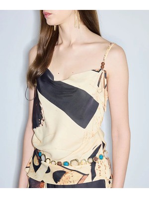 İpekyol Boncuk Aksesuarlı ve Desenli Bluz IS1260006139018