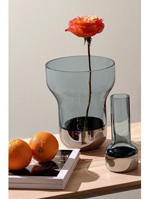 Paşabahçe Nude Contour Uzun Vazo Çelik Mavi