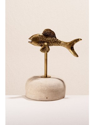 Paşabahçe Balık Traverten Dekoratif Obje M 21 cm