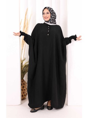 Bym Fashion Yarasakollu Elbise 6077 Siyah