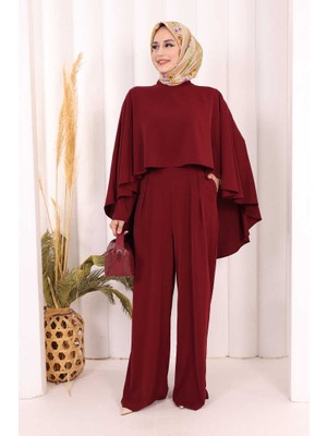 Bym Fashion Pelerinli Tulum 8022 Bordo