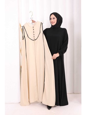 Bym Fashion Düğme Detaylı Yelekli Elbise Takım 7060 Siyah