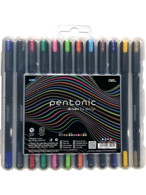  pentonic jel tükenmez kalem blister set karışık 12 renk