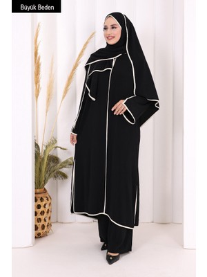 Bym Fashion 8001-1 Biyeli Pantolonlu Tunik Takım  Şal Siyah
