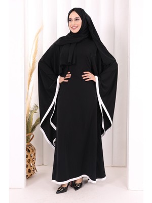 Bym Fashion Yarasakol Biyeli Elbise Şal Hediyelidir 7068 Siyah