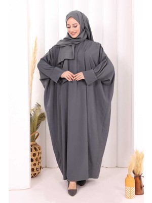 Bym Fashion Yarasakol Elbise Şal Hediyeli 2398 Antrasit