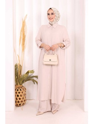 Bym Fashion Hac Umre Düğmeli Ikili Takım 6057 Taş