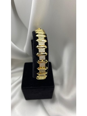 Meyra Home Xuping Çelik Kareli Bileklik 14K (Gold)
