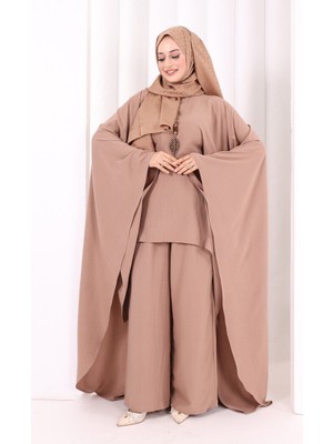 Bym Fashion Kolyeli Tunik Pantolon Takım 8026 Somon