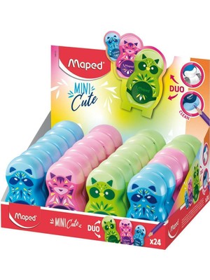  maped silgili kalemtraş mini cute tek delikli 049113 (24 lü paket)