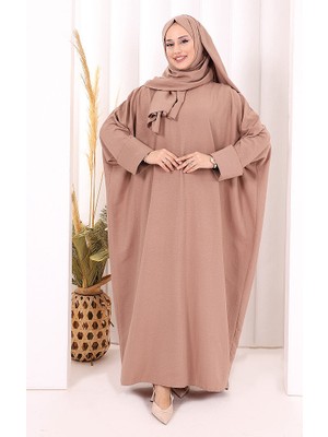 Bym Fashion Yarasakol Elbise Şal Hediyeli 2398 Somon