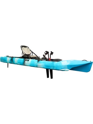 Sup Pro Tek Kişilik Pedallı Balıkçı Kanosu Mavi Kamuflaj