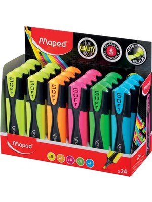  maped fosforlu kalem ultra yumuşak uç karışık (24 lü paket) 746037