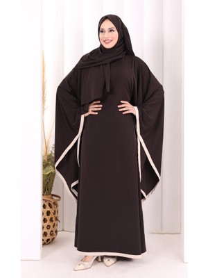 Bym Fashion Yarasakol Biyeli Elbise Şal Hediyelidir 7068 Kahverengi