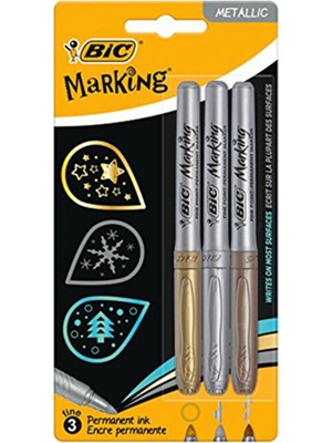  bic ıntensity marking color permanent markör kalem seti 3 metalik renk 944033