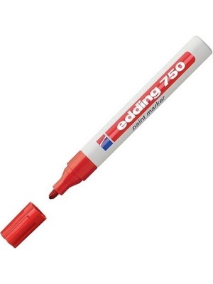 Edding 750 Markör Boya Dekor Kalemi 2-4 Mm Kırmızı Yuvarlak Uçlu (10 Lu Kutu)