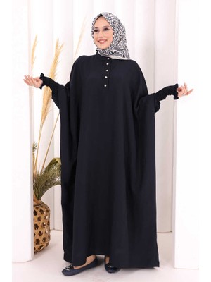 Bym Fashion Yarasakollu Elbise 6077 Lacivert
