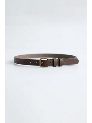 Abluka Online Erkek Ince Kare Tokalı Kemer Kahverengi