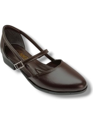 Cakgo 801-26 Cilt Yanları Açık Üstten Bantlı Taşlı Tokalı Kadın Babet