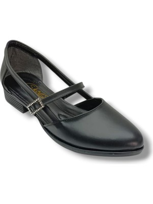 Cakgo 801-26 Cilt Yanları Açık Üstten Bantlı Taşlı Tokalı Kadın Babet