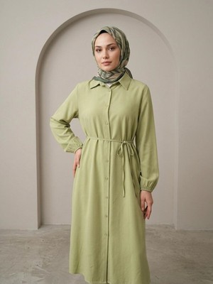 Foremia Uzun Tensel Tunik-Yağ Yeşili -