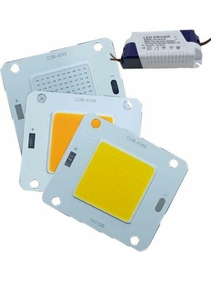 50W Cob LED Projektör Ledi Driver Dahil 50 Watt Cob LED Amber Sarı