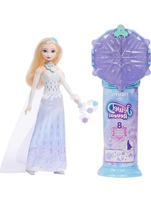 MarkEntegra Filmden Ilham Alan  Disney Karlar Ülkesi Elsa Bebek, Aksesuarlar, Kar Tanesi Şeklinde Değerli Taş Kutusu ile Çocuk Yüzüğü Dahil 8 Sürpriz ve 9 Oyun Parçası, JJY36