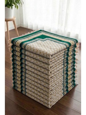 Lugmo 10 Adet Kadife Seccade Parlak Yeşil (70CM x 110CM 400GR) Hac ve Umre Hediyesi