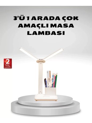 Asil Sepet Asiltech Kısılabilir LED Masa Lambası – Kalemlik ve Telefon Standlı, Göz Yormayan Işık