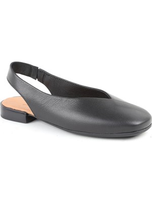 Libero L081.25506 Beyaz Hakiki Deri V Kesim Arkası Açık Kadın Babet Sandalet