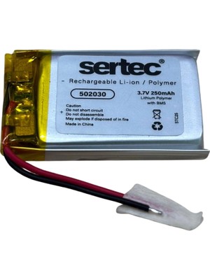 Çerçici Sertec 502030 3.7V 250 Mah Li-Polymer Pil (DEVRELI/1.5A)
