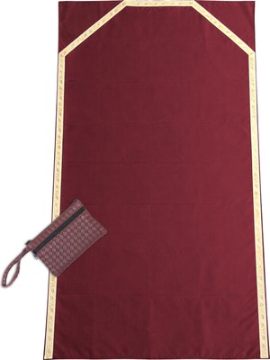 İhvan Online Çantalı Seccade – Fermuarlı Taşıma Çantalı Katlanabilir Seyahat Seccadesi - Bordo