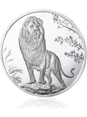 Gekas Kuyumculuk Aslan Figürlü Koleksiyonluk ve Yatırımlık Gümüş Sikke Coin