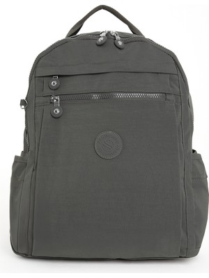 Özer 3059-SANMORRIS Unisex Suya Dayanıklı Krinkıl Kumaş Çok Gözlü Sırt Çantası