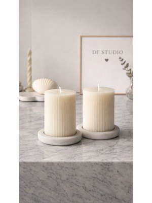 DF Studio Co Sütun Mum – El Yapımı Blok  Sütun Mum | Dekoratif Şık Tasarım