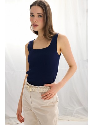 Gusto Kare Yaka Pamuk Atlet - Lacivert