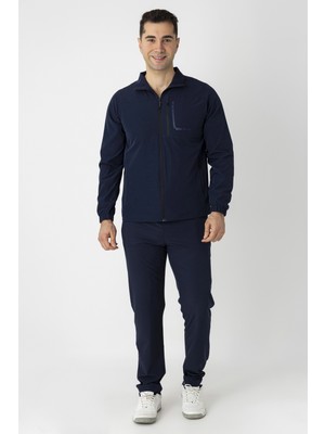 Crozwise Spor Lycra Erkek Eşofman Takımı Lacivert 1247-01
