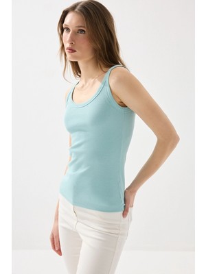 Gusto Ince Askılı Basic Pamuk Atlet - Turkuaz