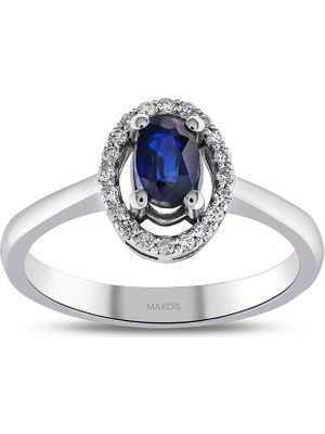 Makdis Pırlanta 0.90 Karat Safir Pırlanta Yüzük