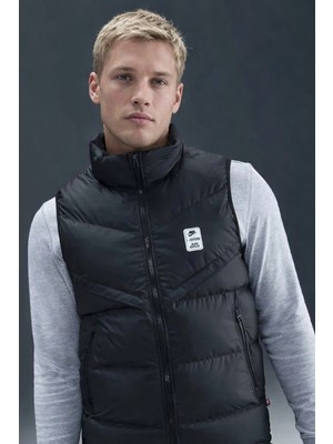 Nike Air Max Storm Fit Men's Windrunner Gi Black Waistcoat Spor Yelek Siyah