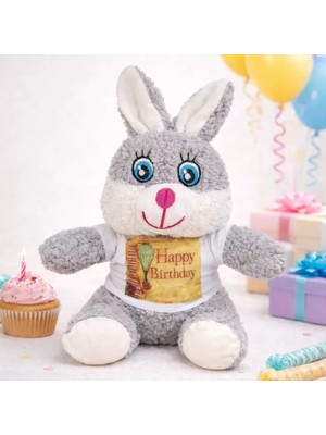 Fta Ticaret Doğum Günü Tişörtlü Sevimli Peluş Tavşan