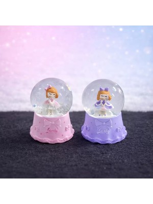 Pileli Store Mini Işıklı Sevimli Kız Kar Küresi