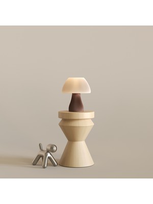 Valunor Mat Seramik Görünümlü Terracotta Gövdeli Pillikablolu Başlıklı Estetik Ofis ve Yatak Odası Lambası