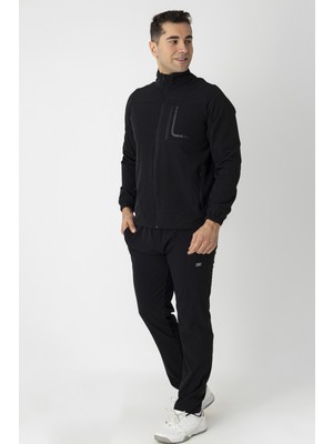 Crozwise Spor Lycra Erkek Eşofman Takımı Siyah 1247-10