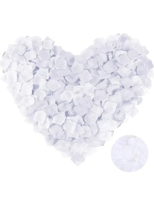 DS LLC Ieg™ Beyaz Renk Gül Yaprağı Şekilli Konfeti 1 Paket 100 Adet