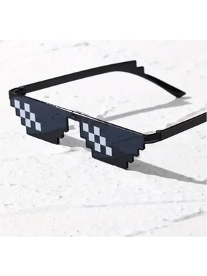 DS LLC Ieg™ Thug Life Trend Güneş Gözlüğü Mozaik Siyah Kedi Gözlükleri