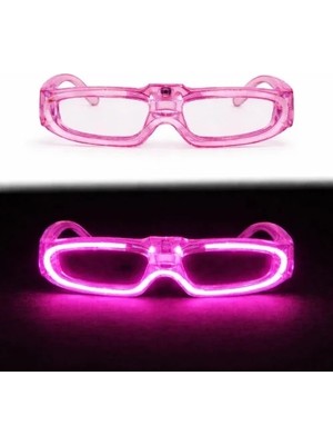 DS LLC Ieg™ Pembe LED Işıklı Parti Gözlüğü 3 Modlu – Glow &amp; Gece Eğlence Gözlüğü