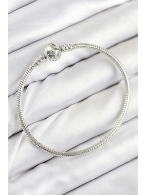 DS LLC Ietaks™ Pirinç Charm Topcuk Model Gümüş Renk Kadın Bileklik